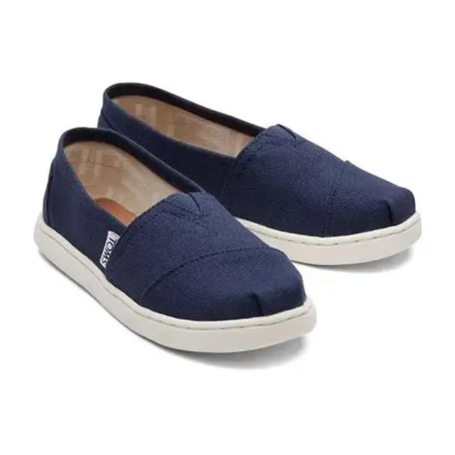 TOMS Youth Alpargata slip-on in navy canvas
